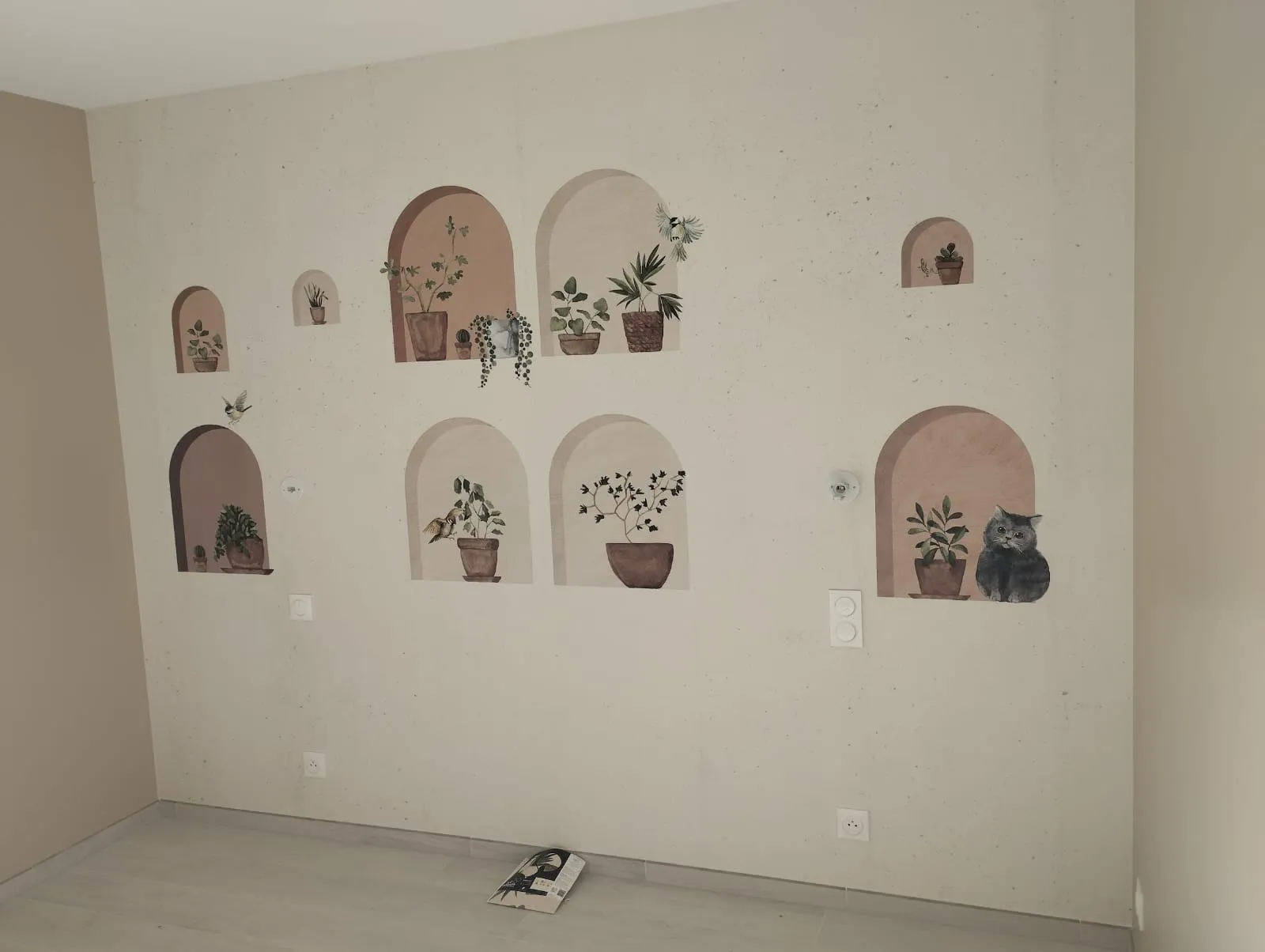 Papier peint décoratif, vue d’ensemble de la pièce